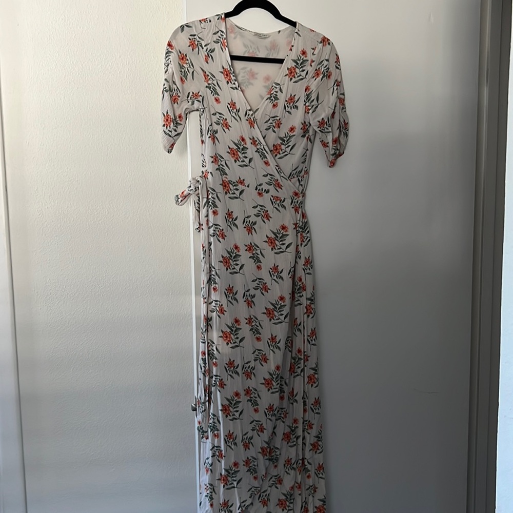 American Eagle floral wrap dress